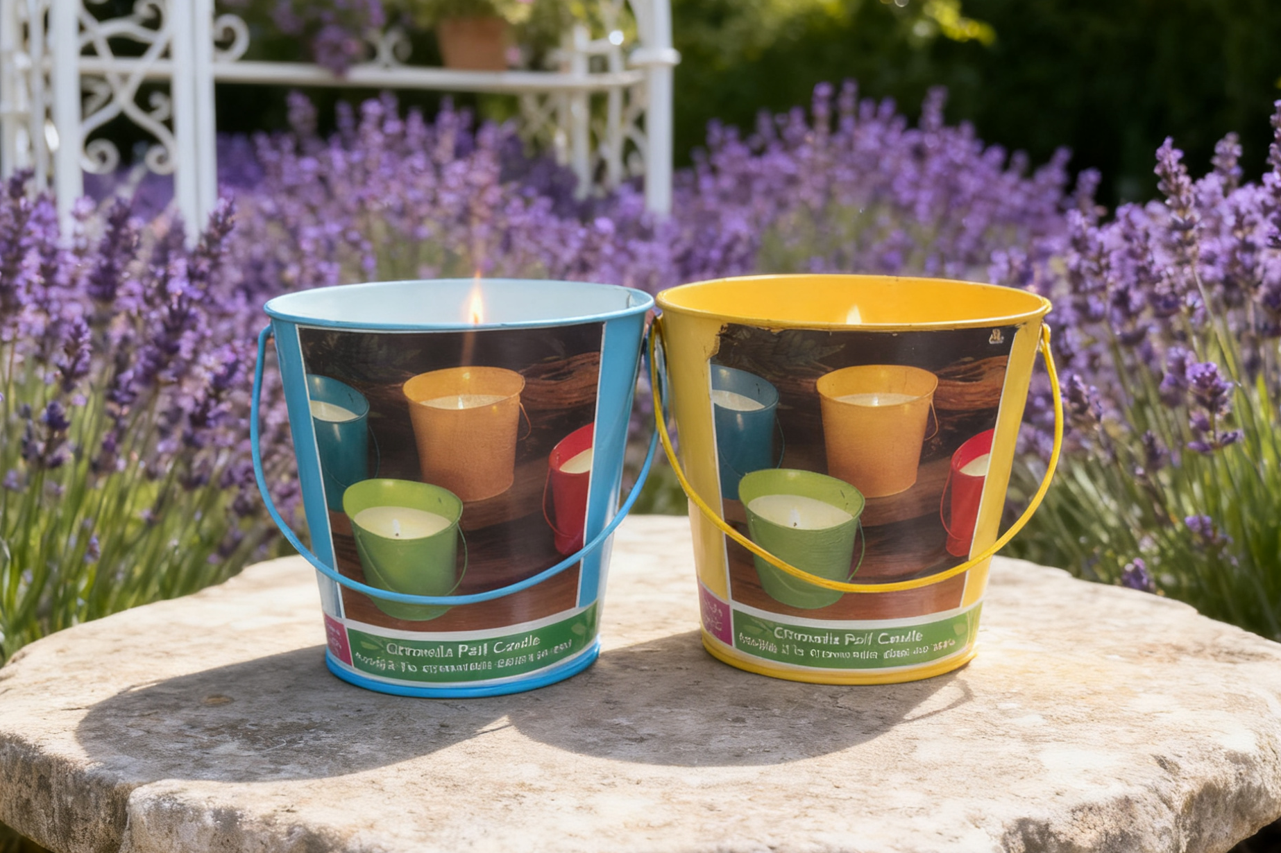 Printed Tin Bucket Filled Candle (2)